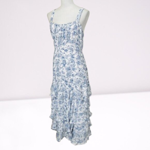 Lulus NEW For the Frill of It White Floral Ruffled Maxi Babydoll Dress Size M - Picture 9 of 12
